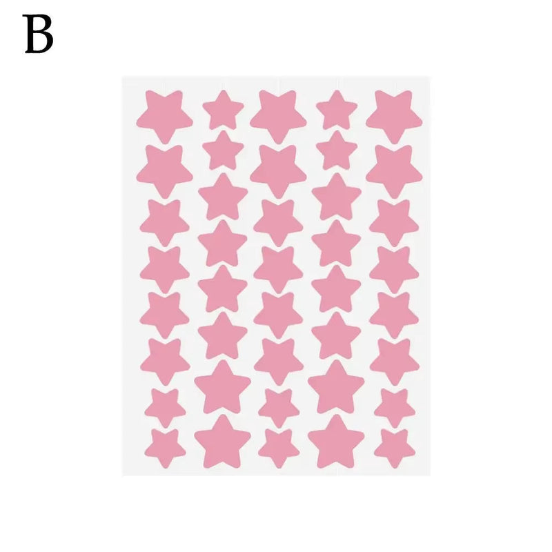 Ys00141--40Pcs Colorful PE Pimple Patches Cute Star Shaped Pimple Cover Sticker Invisible Pimple Cover Removal Pimple Patch