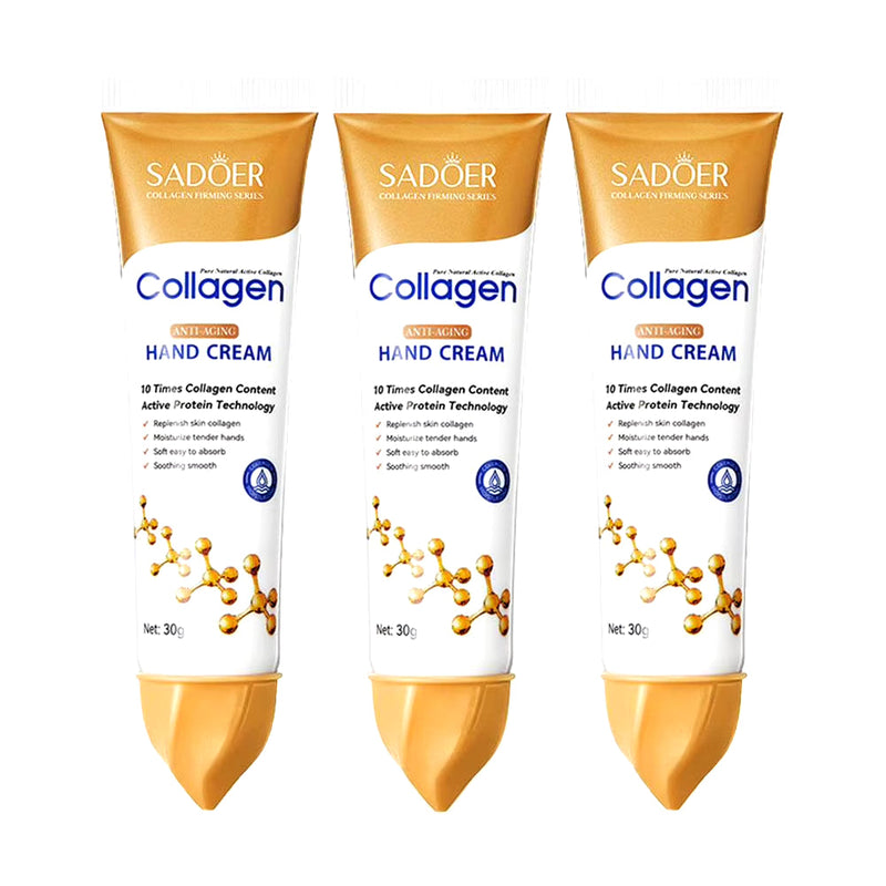 3Pcs*30G Collagen Hand Cream Skin Soften Nourish Moisturizing Korean Skin Care Cracked Repair Products