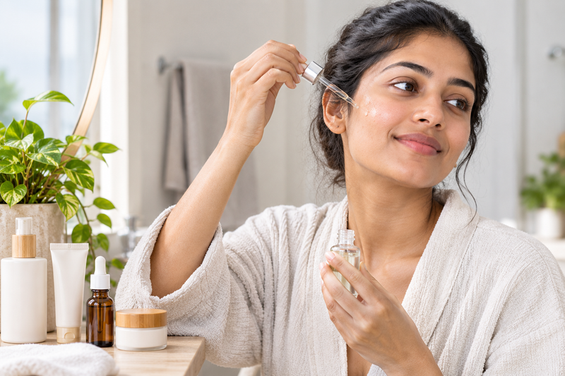 Face serum skincare routine showing how to choose a serum for specific skin concerns