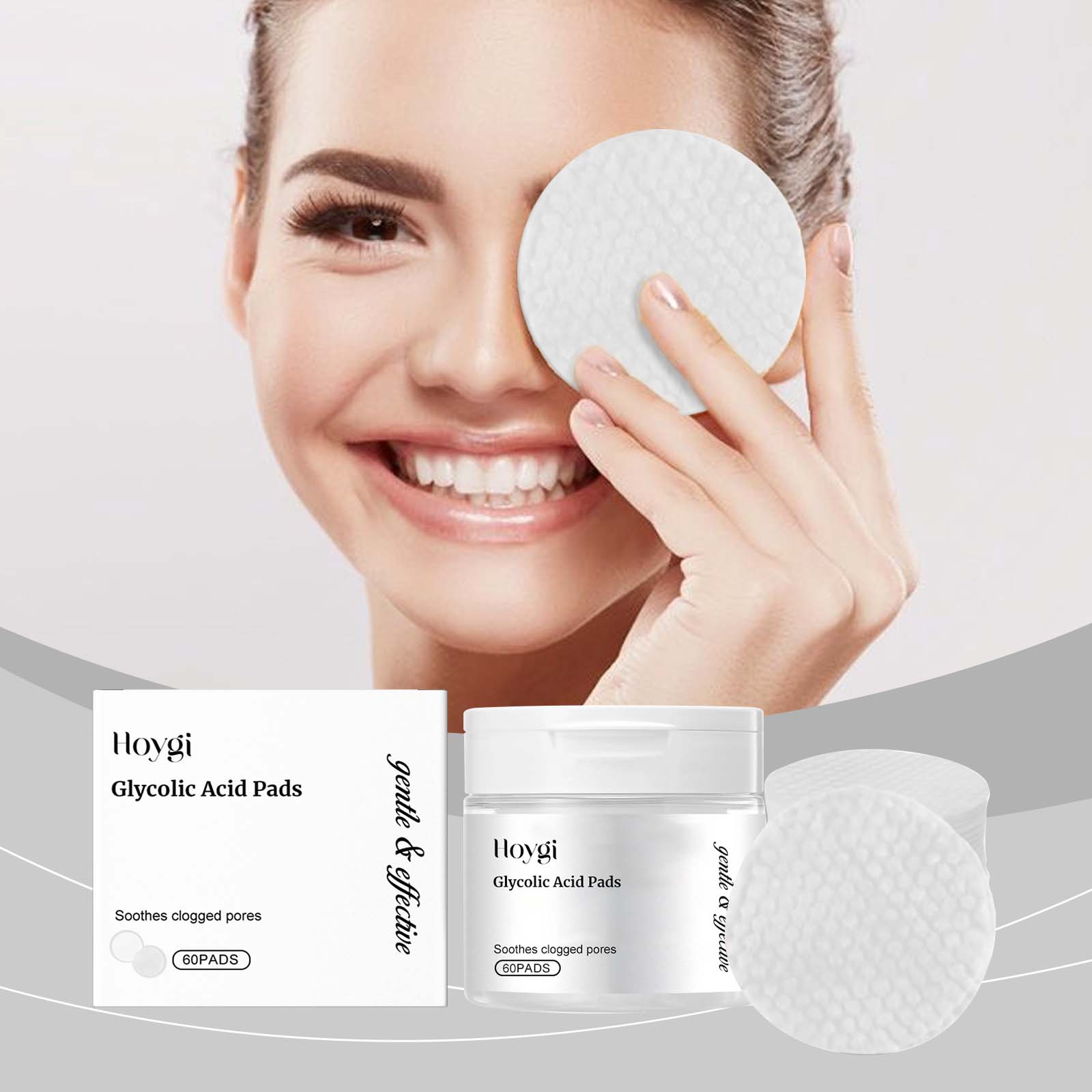 Hoygi Glycolic Acid Exfoliating Shims, Gently Cleanse Facial Skin Comfortable, Refreshing And Glossy Skin Shims