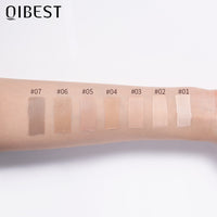 QIBEST Liquid Foundation Long Lasting Makeup Concealer Moisturizing Brightening Matte Natural Liquid Foundation Nude Makeup Repairing Liquid
