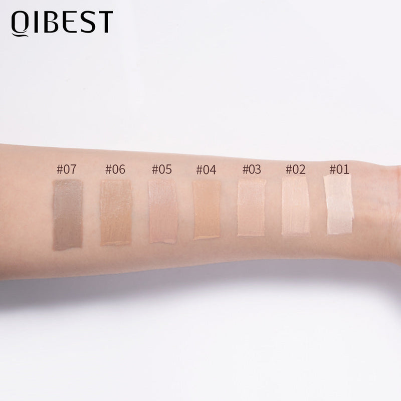 QIBEST Liquid Foundation Long Lasting Makeup Concealer Moisturizing Brightening Matte Natural Liquid Foundation Nude Makeup Repairing Liquid