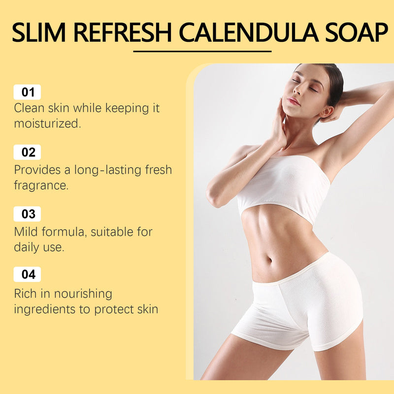 Oceaura Refreshing Calendula Soap, Refreshing, Light And Gentle Cleansing Skin Shaping Cleansing Soap