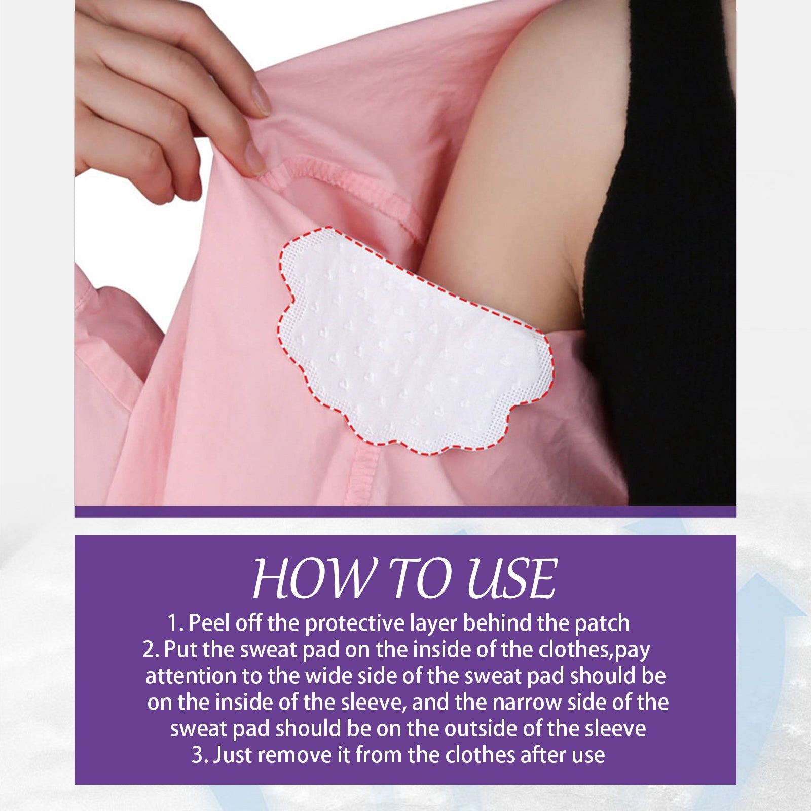 Armpit Sweat Pad, Clean Odors Underarm Deodorant Refreshing Invisible Long-lasting Sweat Absorbing Pad
