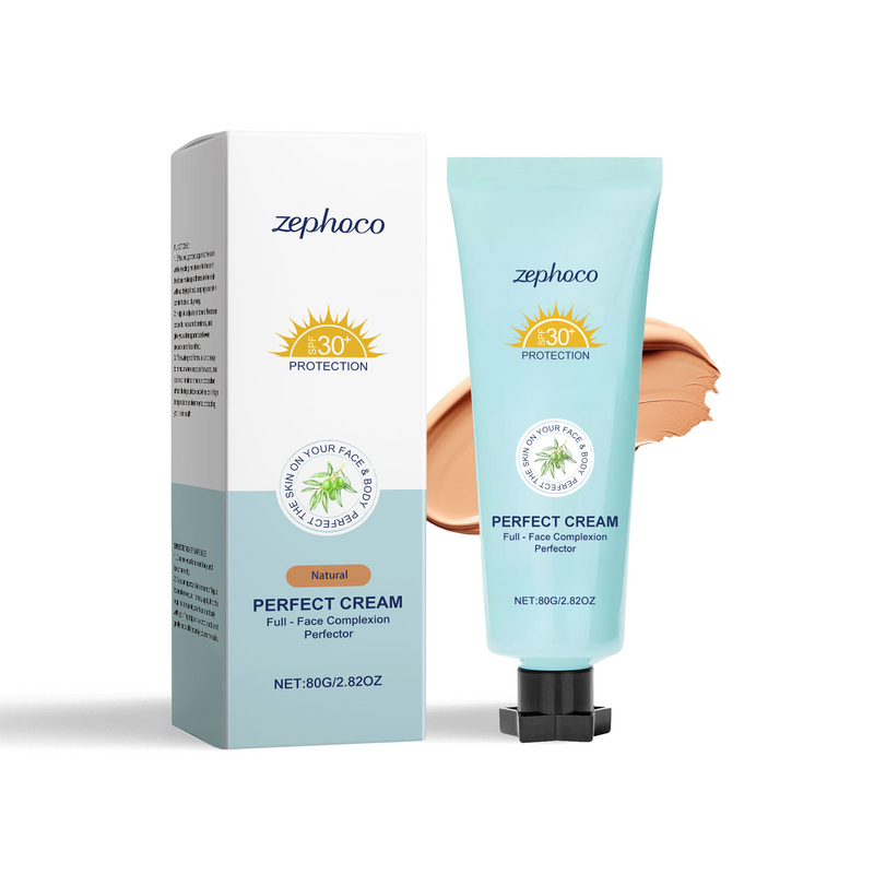 zephoco Protective Moisturizing Foundation, Natural Color That Brightens And Nourishes The Skin. It Is Matte, Clear And Natural, Lasting And Does Not Come Off