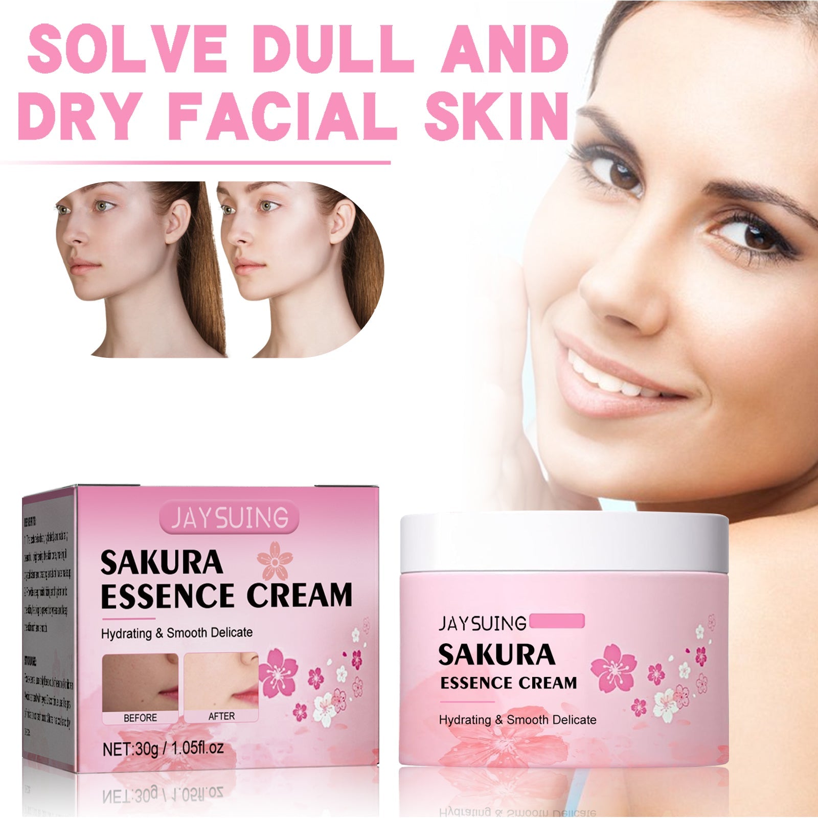 Jayswing Cherry Essence Face Cream, Moisturizing Brightening Beautifying Skin Improving Dullness Face Cream
