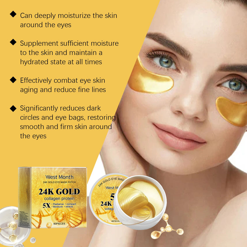 West&Month 24k Gold Eye Mask For Nourishing And Fading Fine Lines, Firming And Hydrating Eye Mask