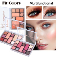 Fit Colors 12-Color Face Comprehensive Makeup Powder Palette Matte Pearlescent Earth Color Blush Eyebrow Powder Eye Shadow