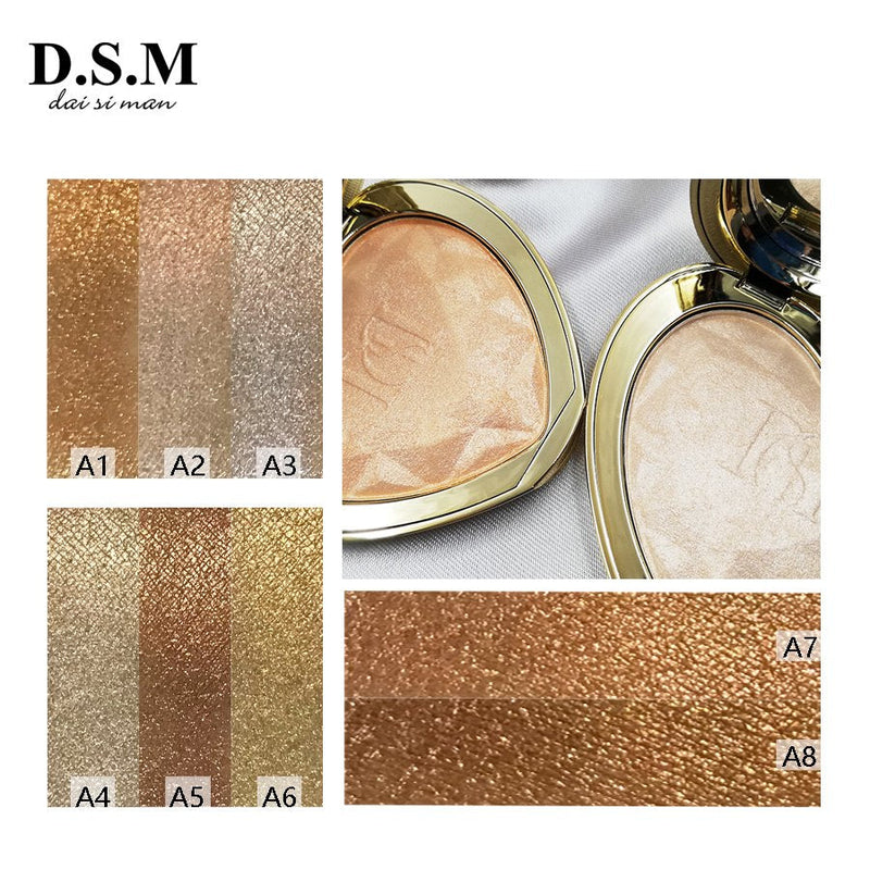 D.S.M Professional Highlighter Makeup Face Powder Highlighting Concealer Cosmetics Eyes Glow Kit Palette Bronzer and Highlighter