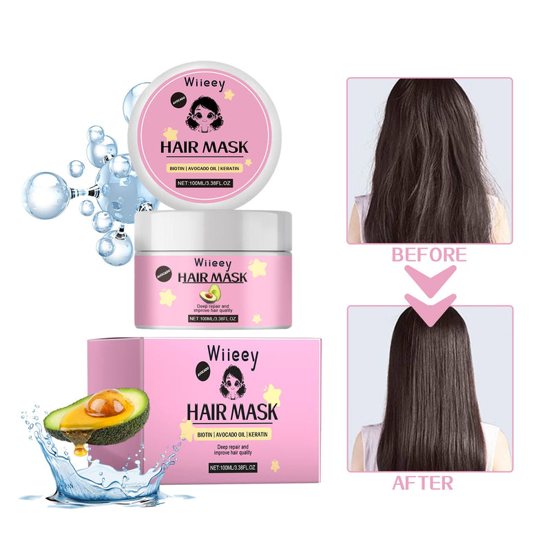 Avocado Nourishing Hair Mask Brightening Smooth Hair Nourishing Frizzy Split Ends Repairing Hair Mask