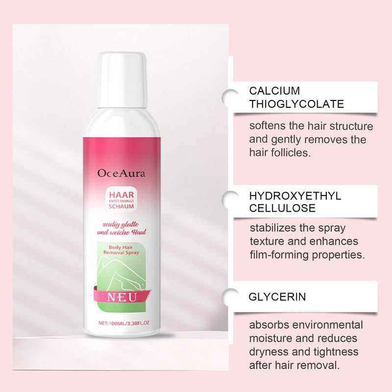 OceAura The Body Hair Removal Spray, Gentle And Relaxed Not Stimulate The Skin Care Hair Clean Hair Removal Spray