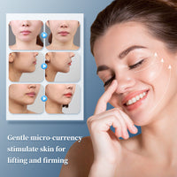 V-Shape Face Wrinkle Reduction EMS Facial Massager with Low-Frequency Pulse, Crescent-Shaped Beauty Device with Remote Control