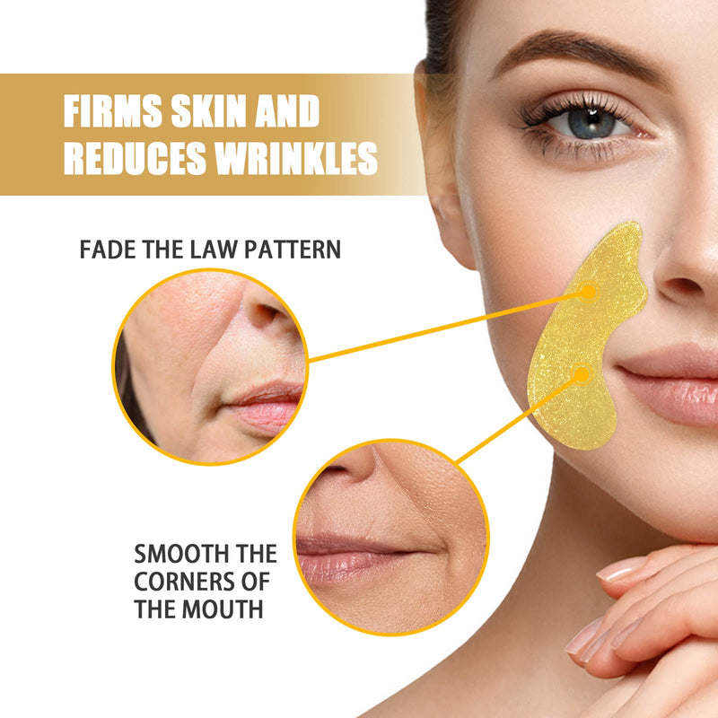 Double Collagen Nasolabial Folds Patch, Fade Facial Fine Lines Wrinkles Anti-Wrinkle Firming Moisturizing And Nourishing