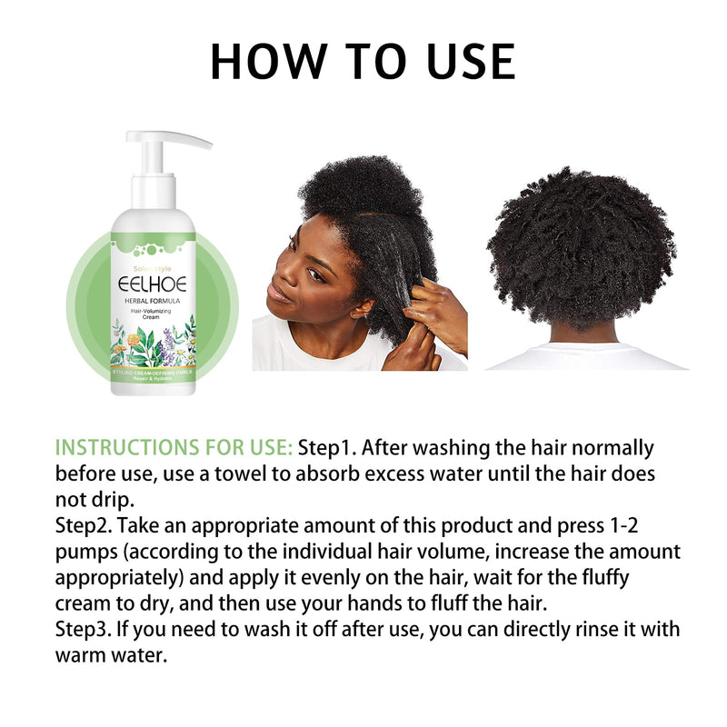 Elastic Volumizing Hair Cream, Anti-Frizz Curls Volumizing Natural Volumizing Styling Hair Treatment Elastin