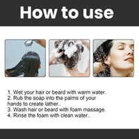 Black Hair Soap, Repair Black Hair Massage Moisturizing Hair Cleansing Soap