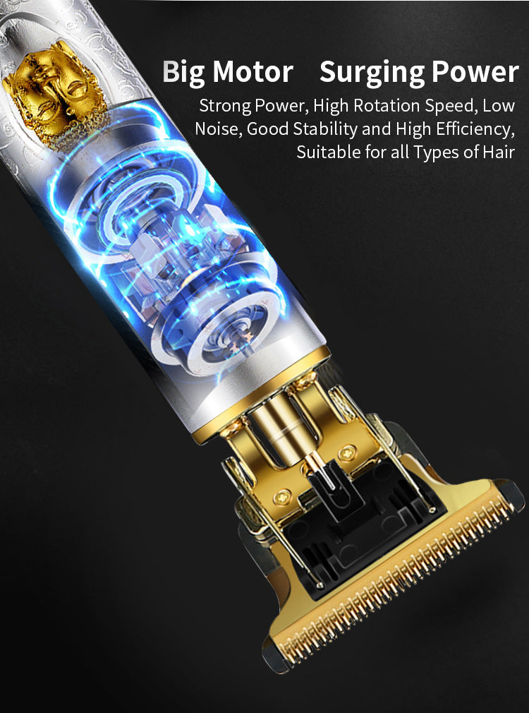 Cross-Border Hair Clippers, American Electric Hair Clippers, Electric Hair Clippers, Oil Head Engraved Hair Shavers, Bald Hair Clippers