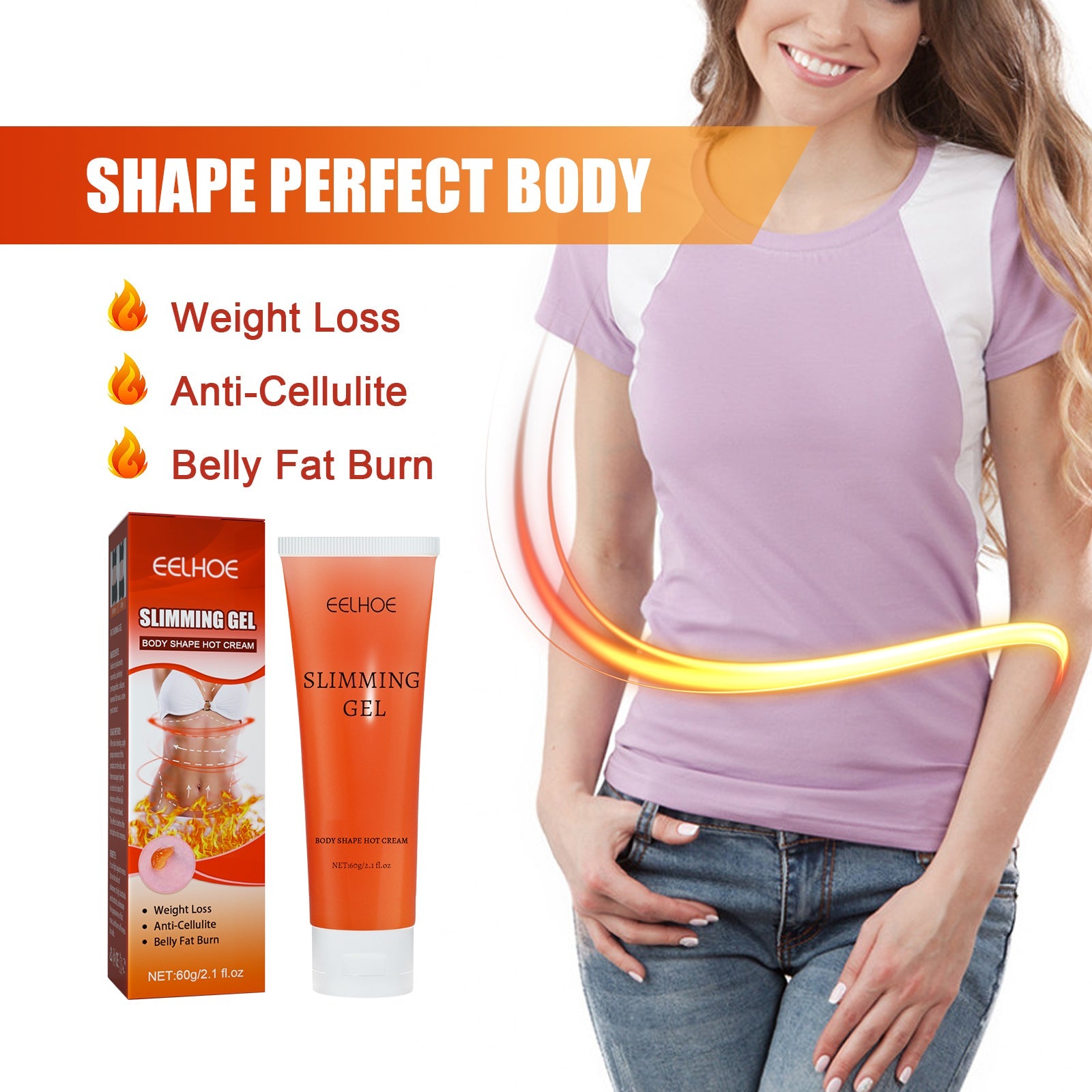 Slimming Gel, Sweat Slimming Moisturizes And Tightens Skin To Show Body Curves Body Shaping Gel