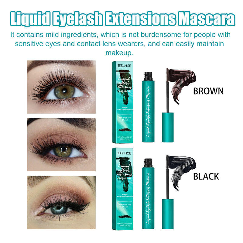 EELHOE Mascara Cream (Brown), Slim And Thick Curling, Waterproof And Sweatproof Lengthening, No Caking And No Smudging