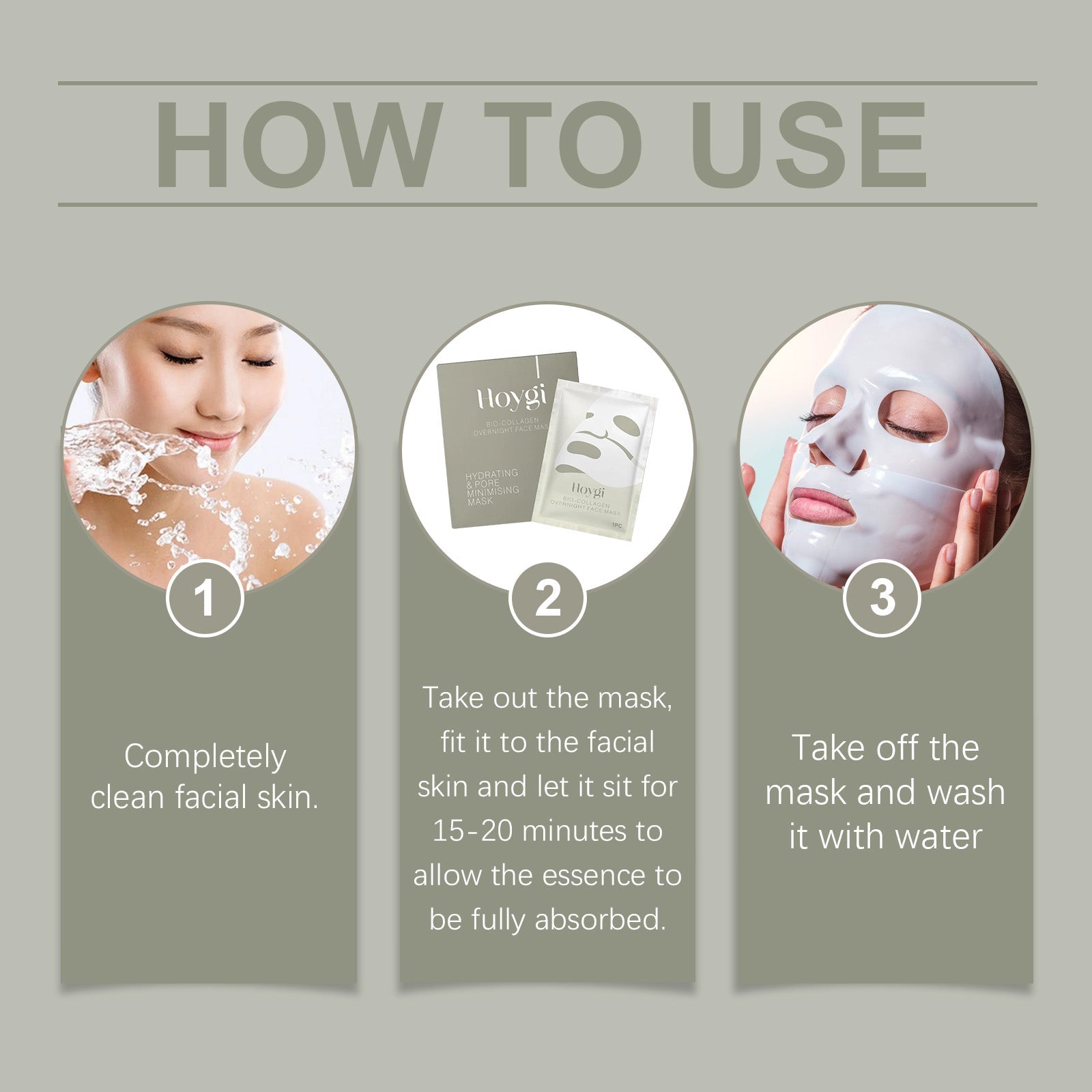 Hoygi Collagen Moisturizing Mask (Box Set) Firming Skin Care Moisturizing Hydrating Facial Lifting Care Mask