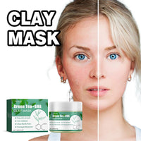 Green Tea Cleansing Mud Mask, Facial Cleansing Moisturizing Whitening Skin Blackhead Acne Removing Mud Mask