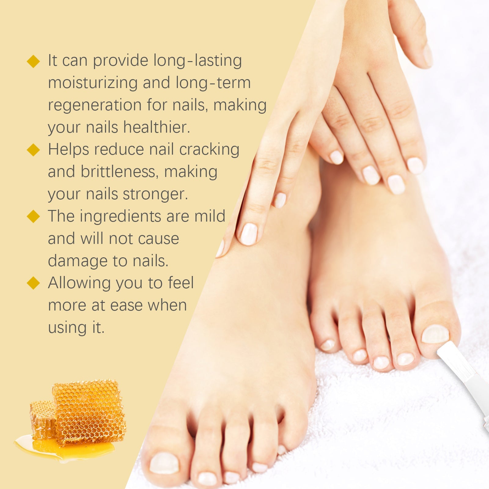 Bee Venom Grey Nail Care Pen Brightening Nail Thickening Clean Moisturizing Anti-Barb Repair Nail Care