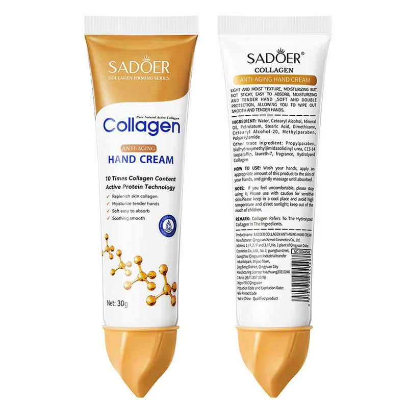 3Pcs*30G Collagen Hand Cream Skin Soften Nourish Moisturizing Korean Skin Care Cracked Repair Products