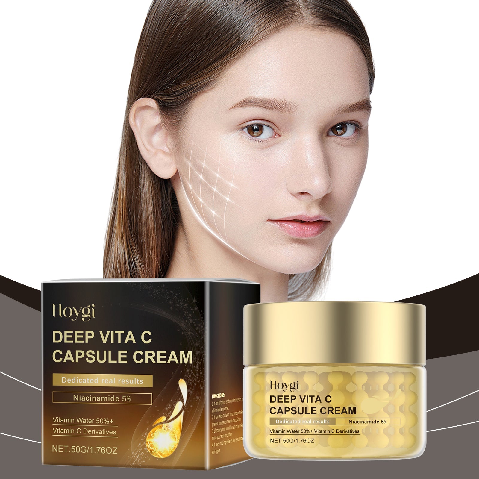 Hoygi Vitamin C Facial Moisturizer Gently Moisturizes And Nourifies The Skin Hydrating And Moisturizing Tender And Smooth Moisturizing Cream