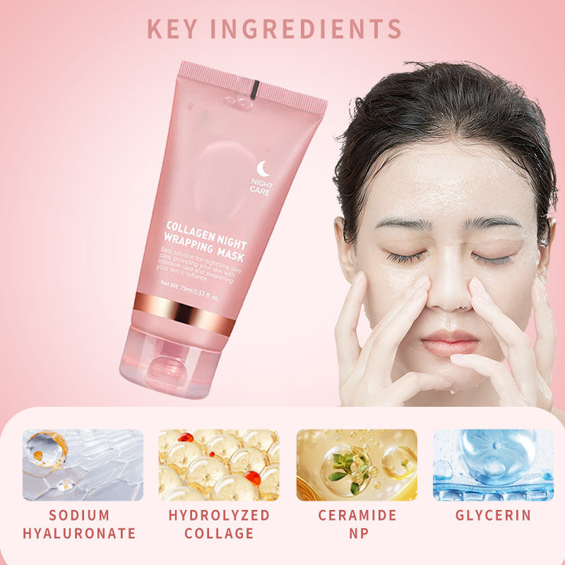 Collagen Night Wrapping Mask Facial Hydrating Moisturizing Peel-Off Mask