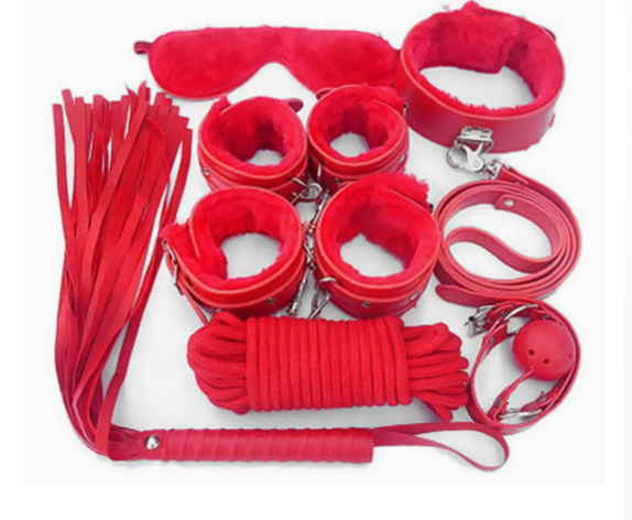 Nylon Plush Set Cross 18-Piece Set 7-Piece Set Leather Handcuffs Plush Anklets