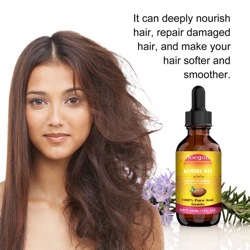 Hoegoa Kemiri Oil, Moisturize Hair To Improve Frizzy Dry Hair And Split Ends Smooth And Light Essence