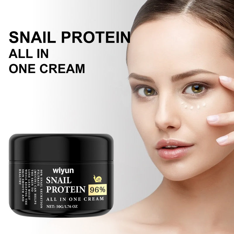 Snail Protein All In One Cream, Hydrating Moisturizing Refreshing Delicate Skin Repair Dark Yellow Face Brightening Cream