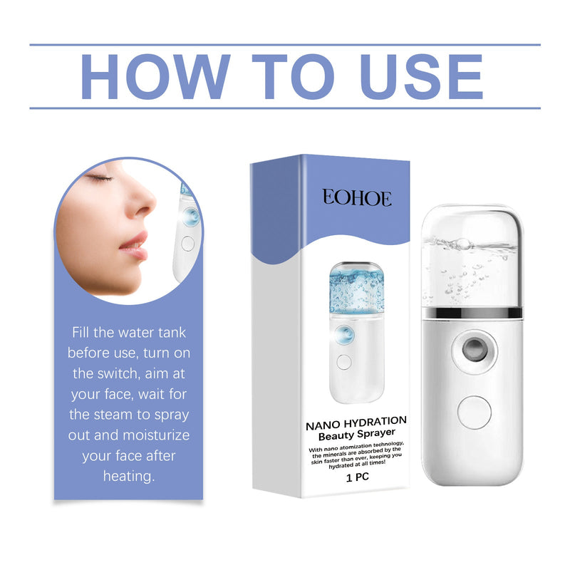 EOHOE Facial Steam Engine, Facial Moisturizing, Moisturizing And Cleaning Pores Household Portable Steaming Face Beauty Hydration Device