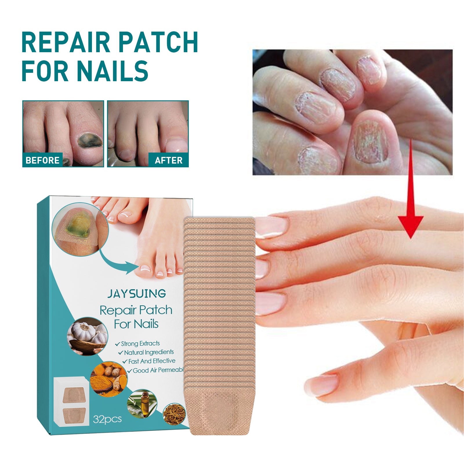 Nail Repair Patch, Hand And Foot Nail Care Soft Nail Inlay Nail Thickening Gray Nails Bright Nails Patch