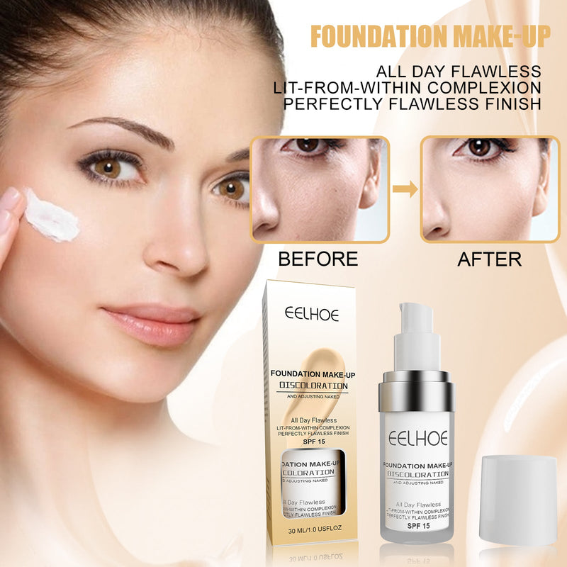 EELHOE Concealer Color Change Liquid Foundation Concealer Long-Lasting Moisture Moisturizing, Moisturizing, Moisturizing, Warming, Brightening And Clear Complexion