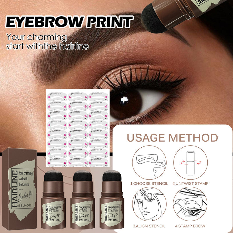 EELHOE Hairline Brow Print Brow Cake Hairline Brow Print Natural Lazy Eyebrows Quick Makeup Brow Print