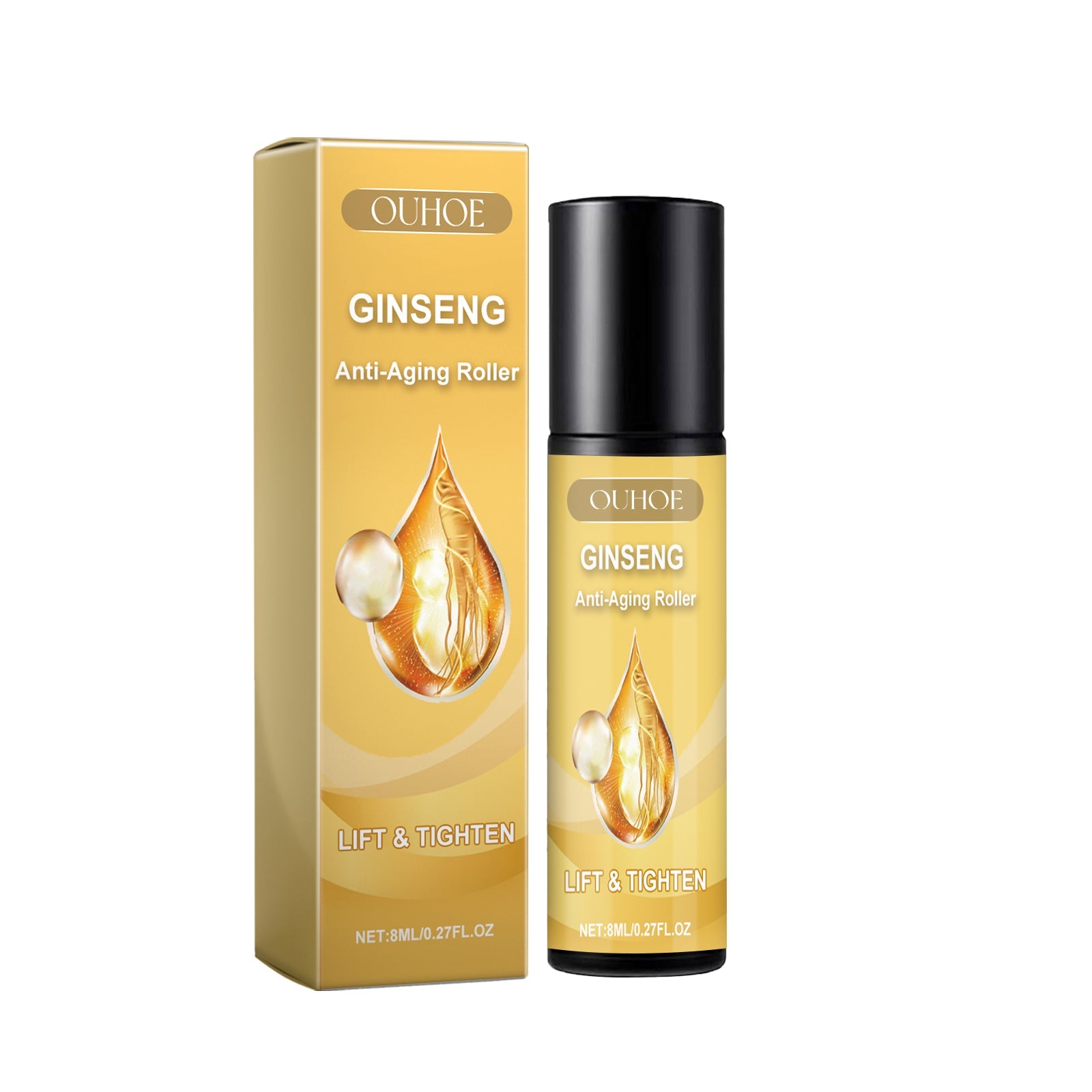 Ginseng Anti-Aging Roller, Moisturizing And Smoothing Fine Lines And Crow's Feet Skin Firming And Anti-Wrinkle Essence