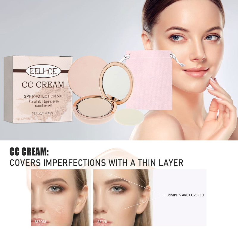 CC Cream, Skin Protection Lightweight Breathable Durable Not Easy To Take Off The Makeup Natural Block Defect Calm Makeup Makeup Powdery Cake
