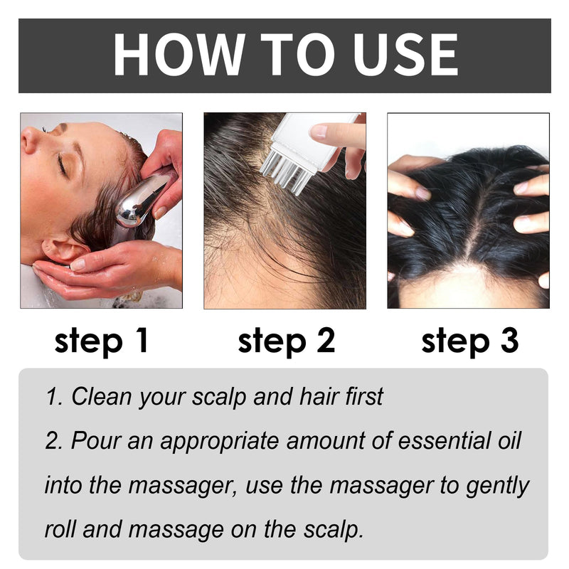 Hair Follicle Massage Kit With Essential Oil, Smooth Dry Short-Tempered Hair Meek Strong Close To Massage The Scalp