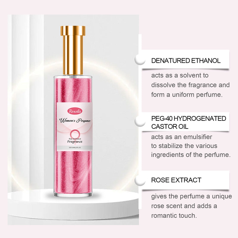Roxelis Rose Women's Charm Perfume Exudes Charm Natural Fresh Fragrance Lasting Fragrance Women's Everyday Perfume