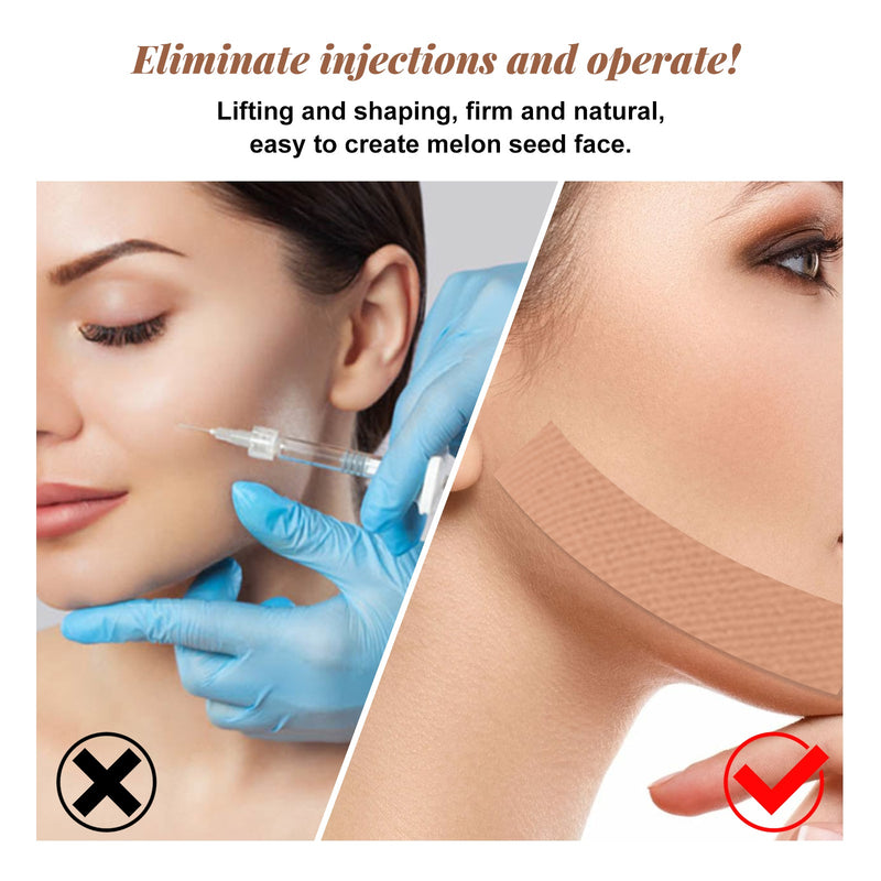 EELHOE Myofascial Face Tightening Band, Face Anti-Sagging Lift Chin V-Shaped Face Breathable Face Lifting Tape
