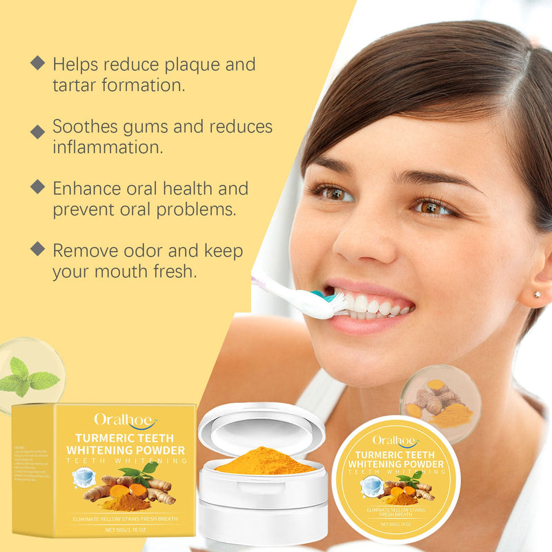 Turmeric Tooth Cleaning Powder Cleans Stains Yellow Care Mouth Clean Teeth Care Beauty Powder