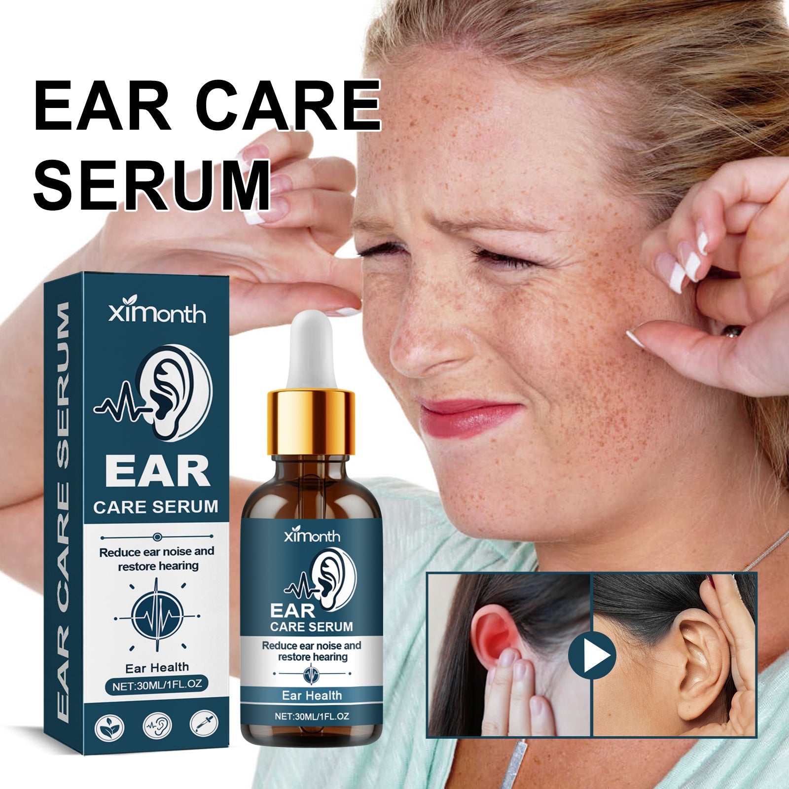 Ear Care Serum, Ear Massage To Relieve Earache Tinnitus Ear Tinnitus Ear Discomfort Detailer