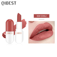 QIBEST Mini Capsule Lipstick Velvet Matte Lipstick Long Lasting Waterproof Pill Lipstick