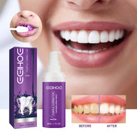 EELHOE Purple Corrector, Clean Stains Whitening Teeth Care Gums Fresh Mouth Care Toothpaste
