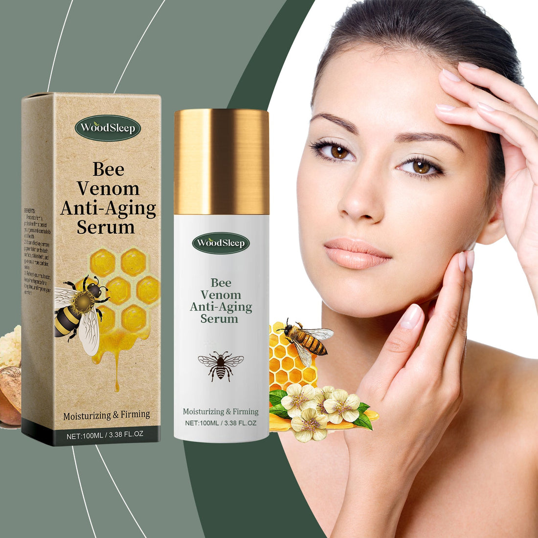 Woodsleep Bee Venom Essence, Moisturizing, Moisturizing, Refreshing And Firming Skin Facial Care Essence
