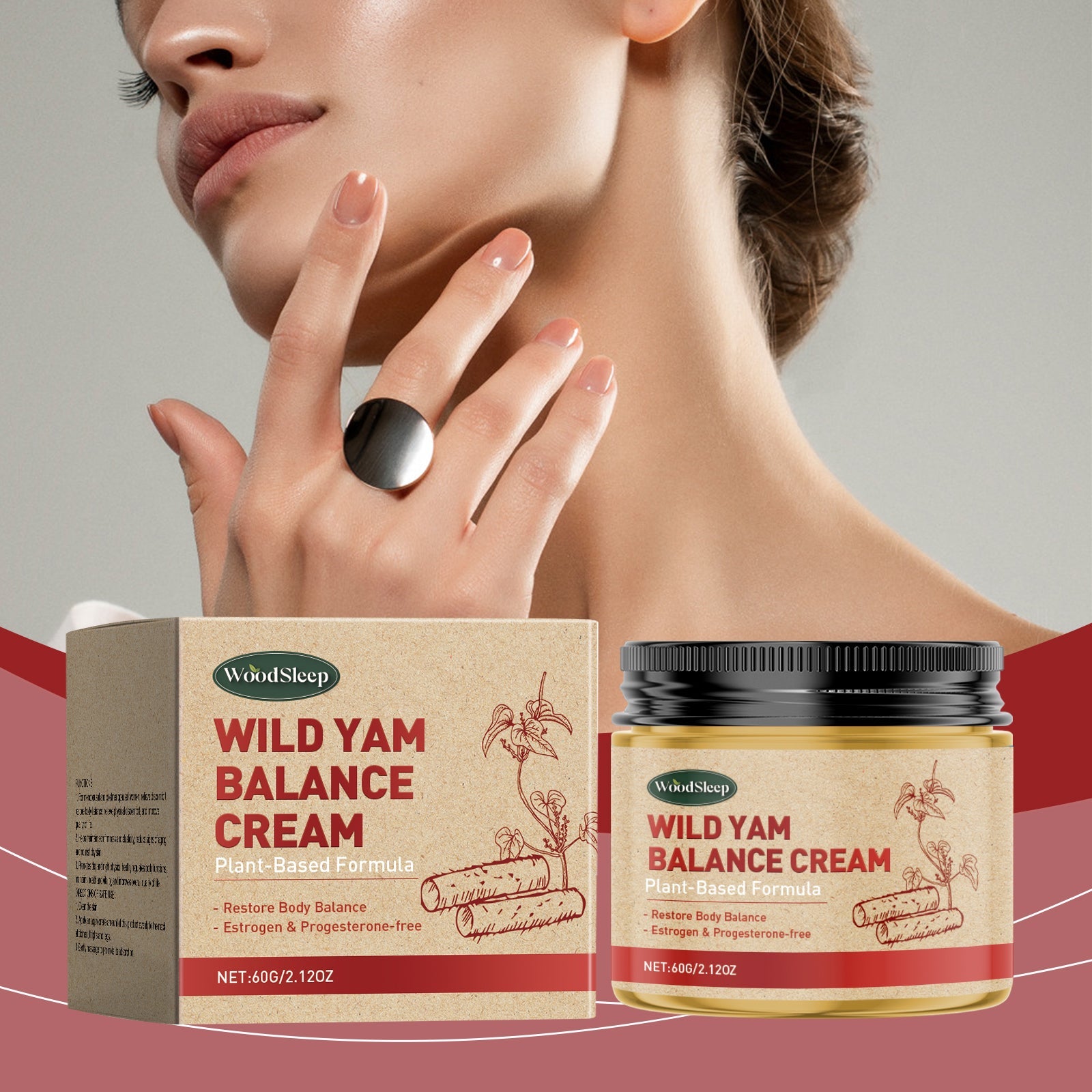 WoodSleep Multifunctional Wild Yam Cream Moisturizes, Soothes, Balances, And Moisturizes The Skin