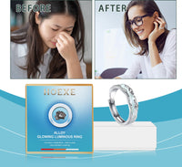 Hoexe Silver Glow-In-The-Dark Rings Protect Daily Life, Physical Exercise, Portable Men's And Women's Care Rings