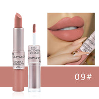 Double-Headed Non-Stick Cup Matte Matte Lip Gloss Two-In-One Matte Bean Paste Does Not Fade With Cup Lipstick Female
