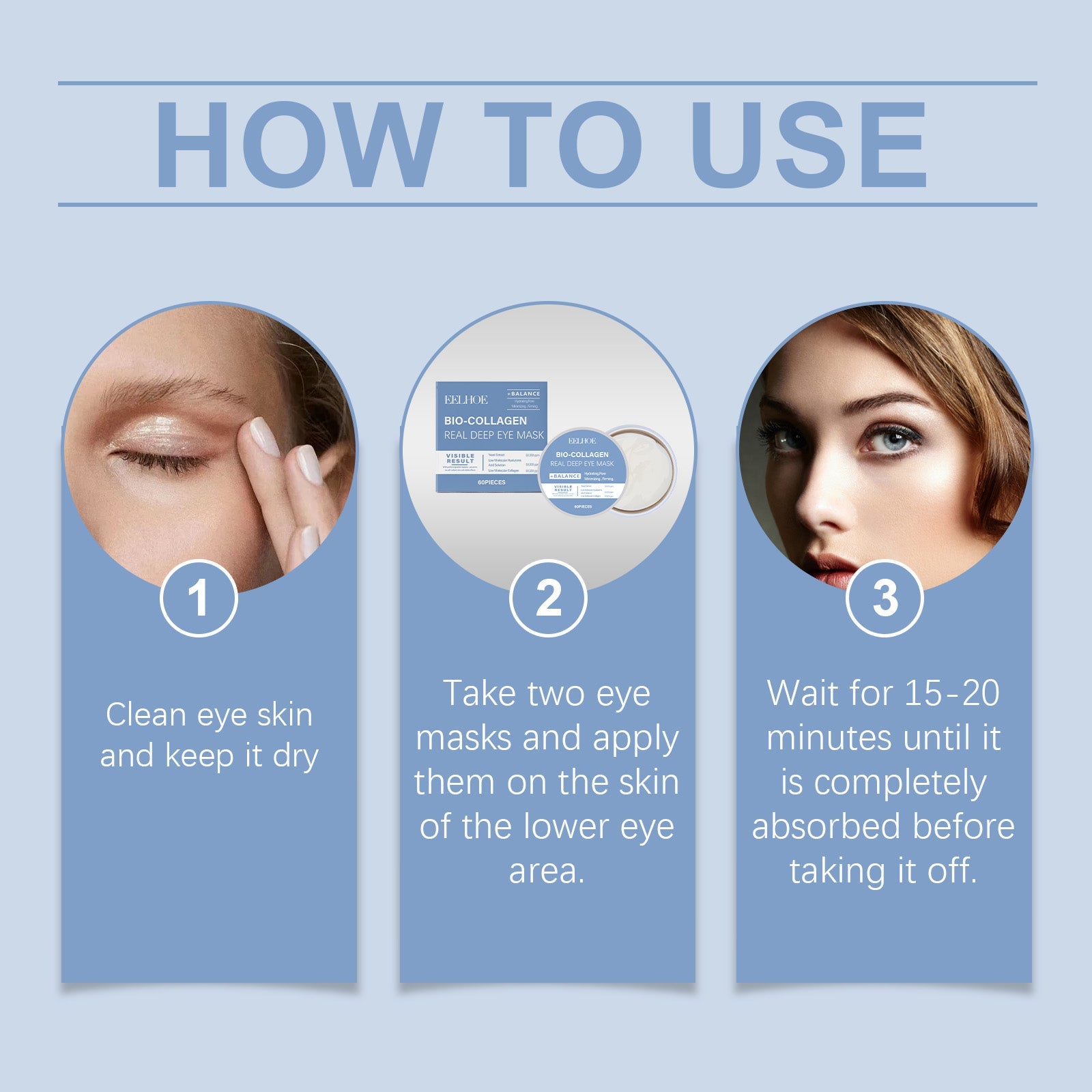 EELHOE Collagen Eye Mask, Skin Moisturizing And Hydrating Patch Skin Care Eye Mask