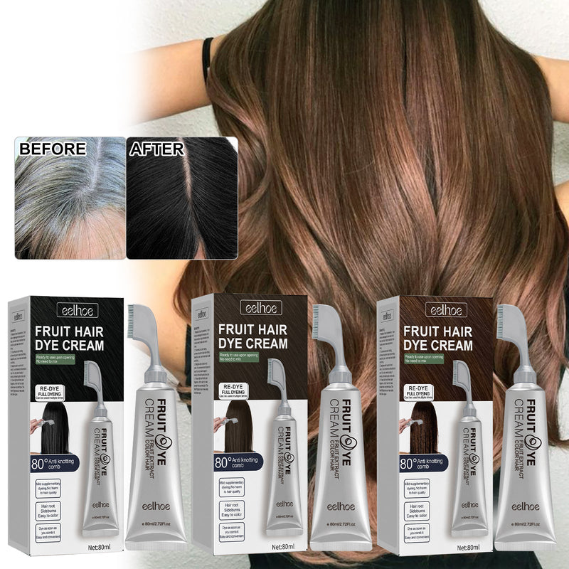 Fruit And Vegetable Hair Cream, Natural, Mild And Long-Lasting, Does Not Hurt The Scalp. Easy To Apply Dark Hair Cream